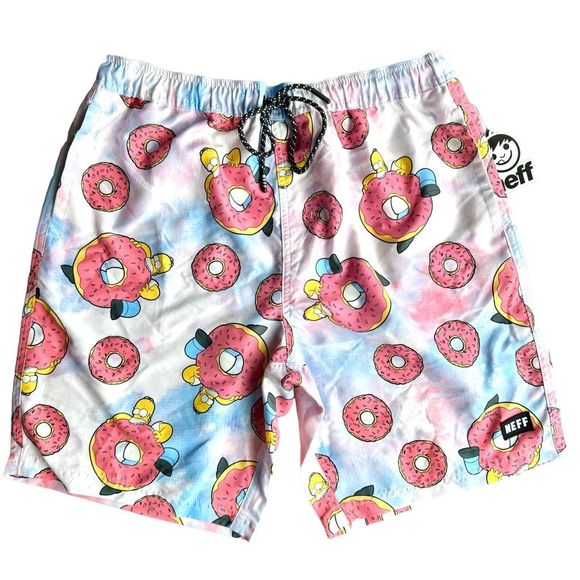 Neff Homer Simpson Board Shorts Swim Trunks  XL NWT - Picture 1 of 8